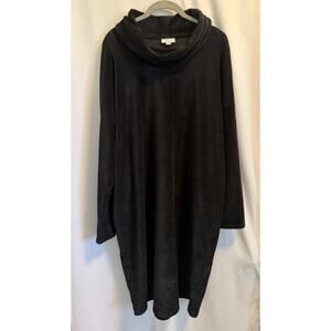 J Jill Pure Jill | Women’s Ribbed Cowl Neck Long Sleeve Shift Dress Black 2X